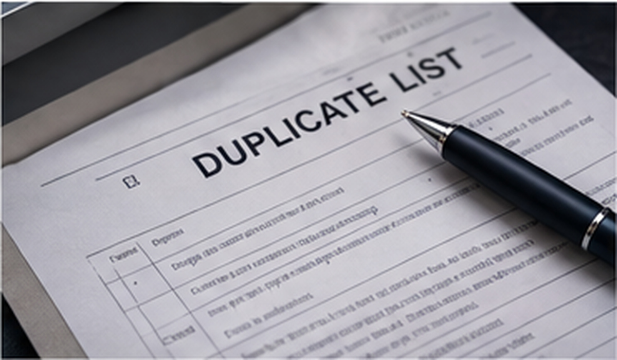 Duplicate list document
