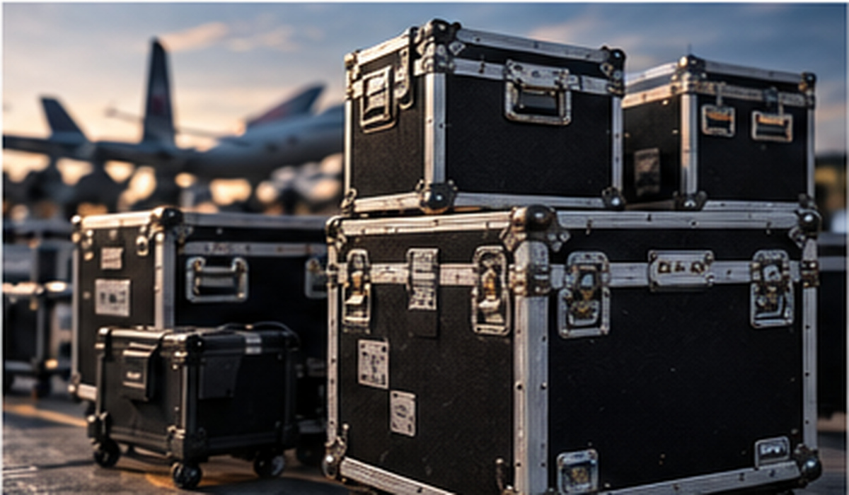 Flight cases at the airport